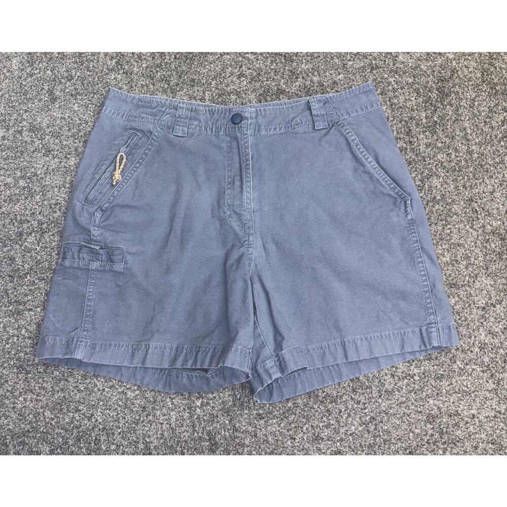 LL Bean Women's 10 Blue Casual Hiking Chino Shorts Outdoor Pockets
